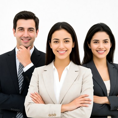 Business team poses for group picture