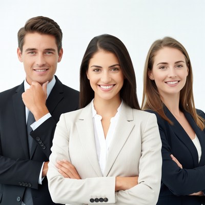 Professional group portrait in office setting