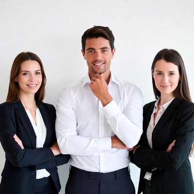 Business professionals posing for a group photo