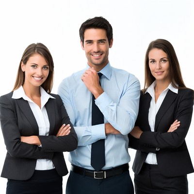 Business professionals posing together