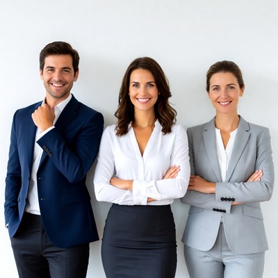 Business team standing together in office