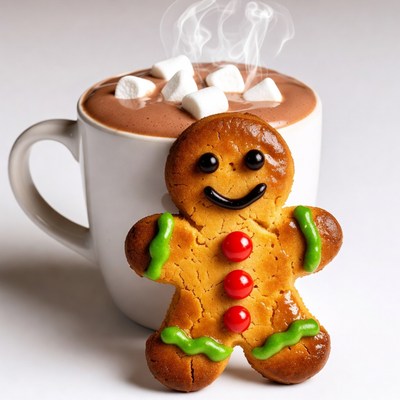 Gingerbread cookie and hot cocoa moment