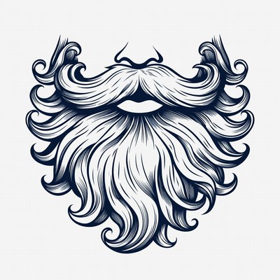 Stylized beard illustration design