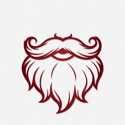 Simple beard design with swirls