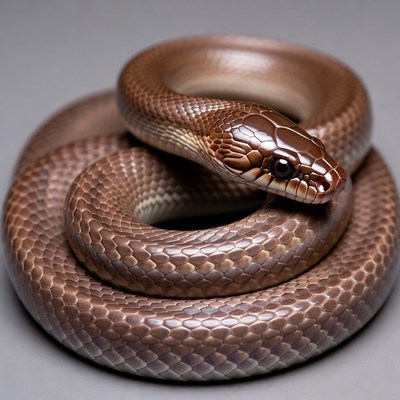 Brown snake on a flat surface