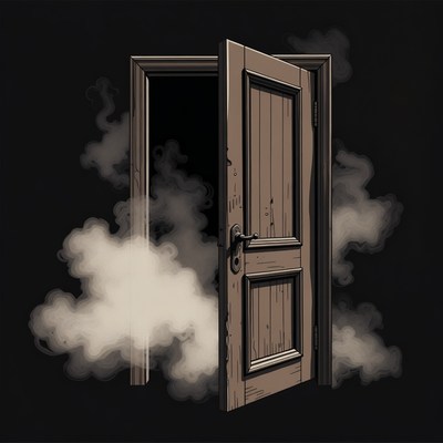 Door opening with smoke inside
