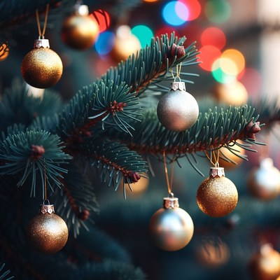 Holiday decorations on a tree