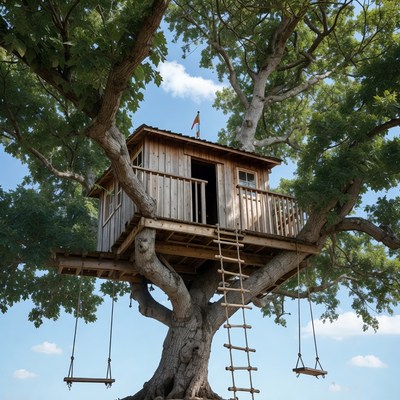 Treehouse in a large tree
