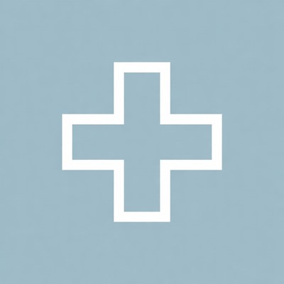 Medical cross symbol on a blue background