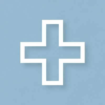 White cross on blue background