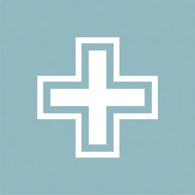 Medical symbol on blue background