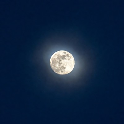 Full moon shining in night sky