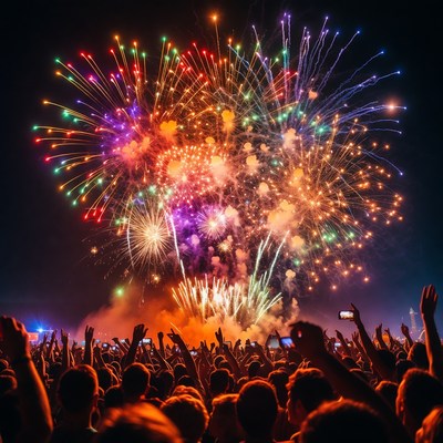 Fireworks display at night celebration