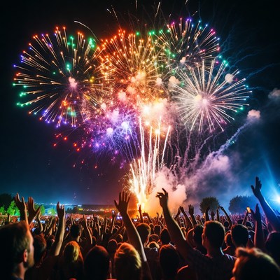 Fireworks display at night festival