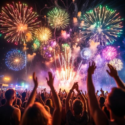 Fireworks display at night festival