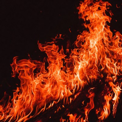 Fire dance in darkness