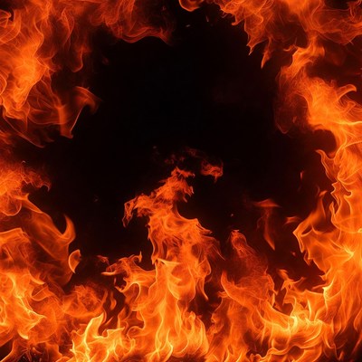 Fire flames creating a bright display