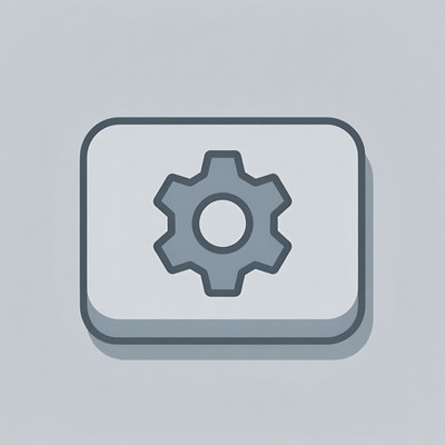 Simple gear icon on light background