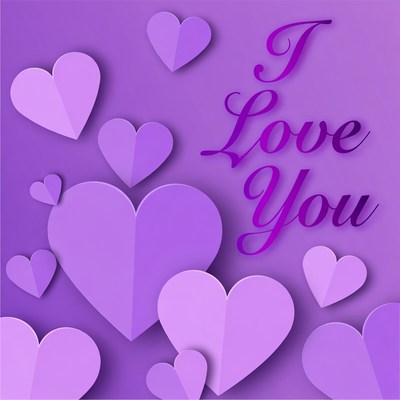 Hearts and words saying i love you