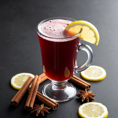 Hot beverage with lemon and spices