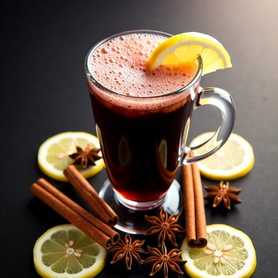 Warm drink with fruits and spices