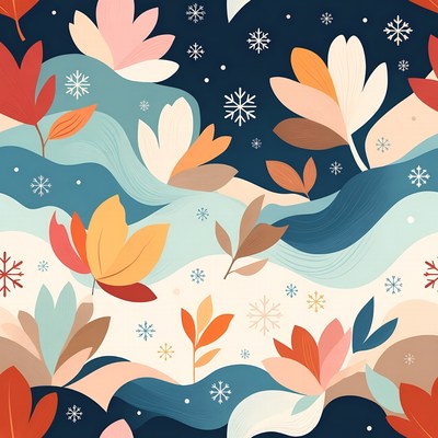 Winter leaves on dark background