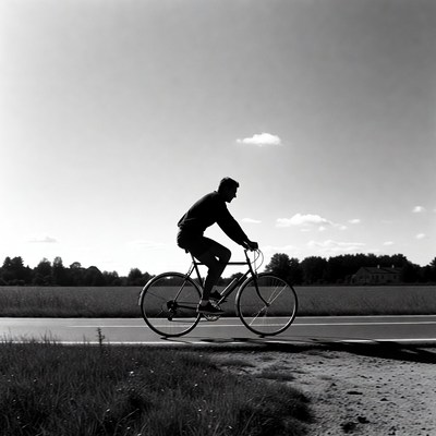 Biking on a country road