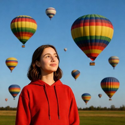 Hot air balloons in the sky