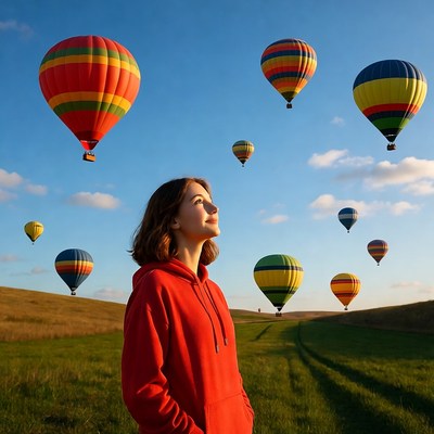 Hot air balloons in the sky