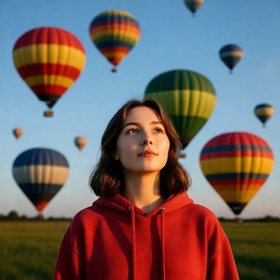 Hot air balloons in the sky