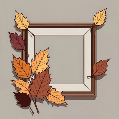 Autumn leaves decor frame design