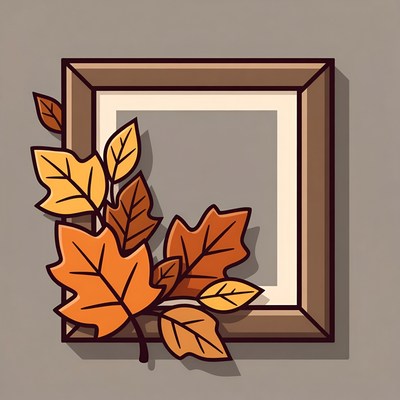 Leaves framing empty square