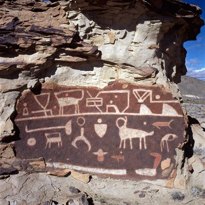 Ancient rock art in the desert