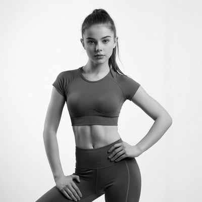Young person posing in fitness gear