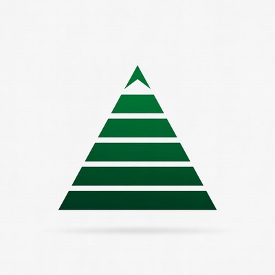 Pyramid shape with green stripes