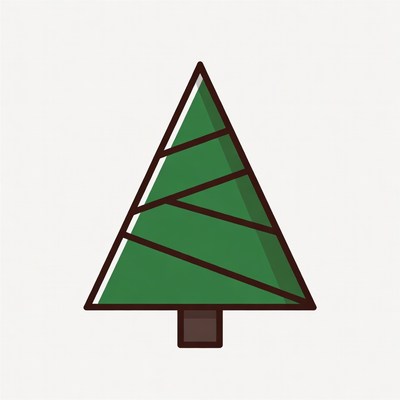 Simple green tree illustration for holiday