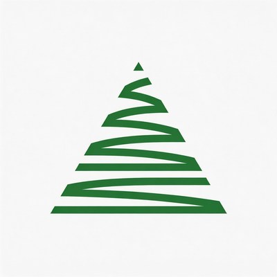 Simple green tree design for decoration