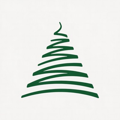 Simple green tree design for decoration