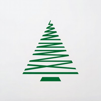 Green christmas tree design simple art