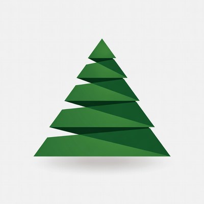 Modern green tree design with layers