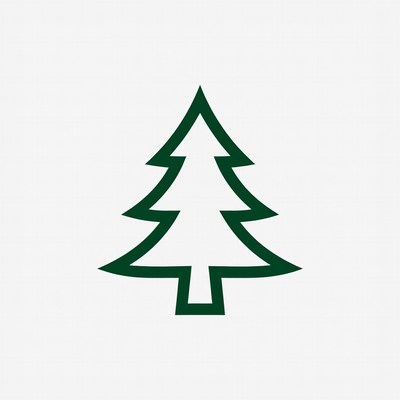 Green christmas tree outline design