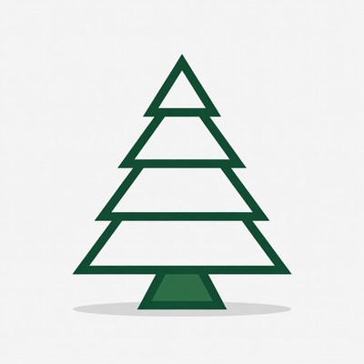 Simple green tree design with layers