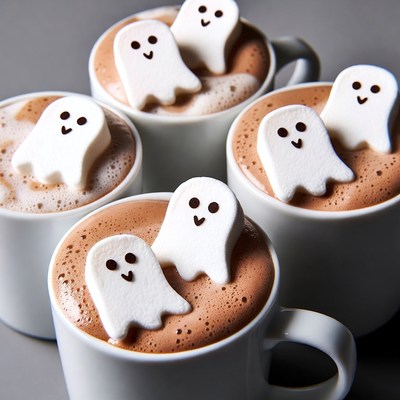 Hot chocolate with ghost marshmallows