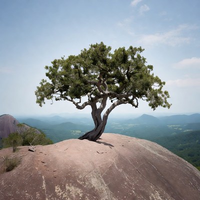 Tree on a rock during daytime