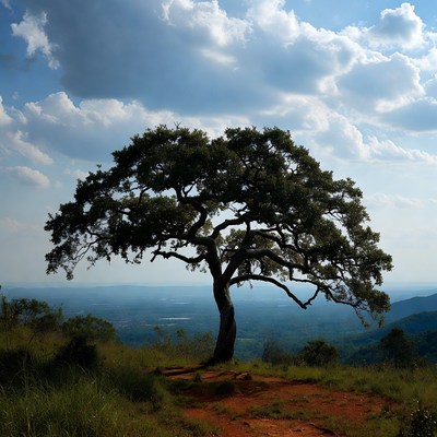 Silhouette of a tree against clouds