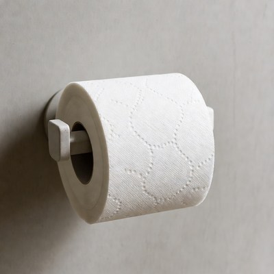 Roll of toilet paper on holder
