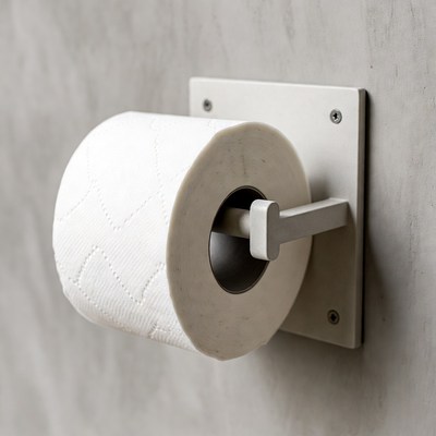 Paper towel holder mounted on wall