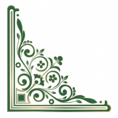 Decorative corner design with floral patterns