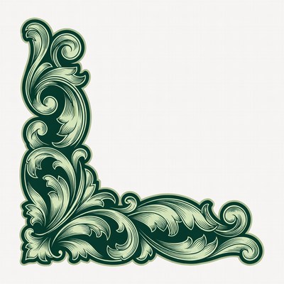 Decorative corner design with floral patterns