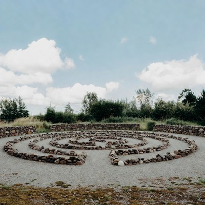 Stone maze in open field